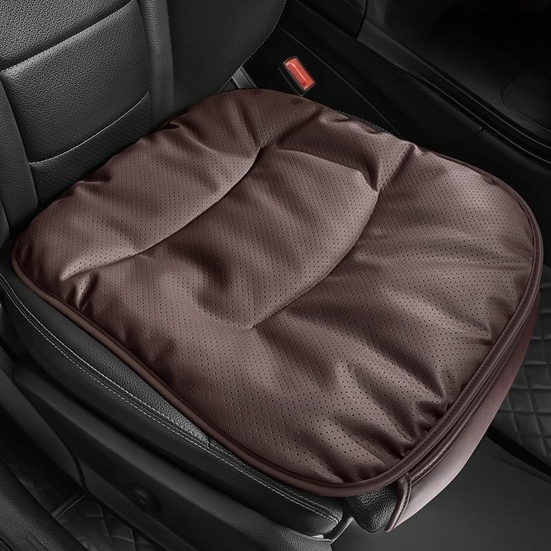 Soft Nappa Leather Car Front Seat Cover Universal Fit Front Seat Cushion Car Accessories Interior Car Front Seat Protector Cover Coffee -seat cushion