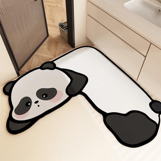 Diatom Mud Floor Mat Cartoon Animal Shape L-Shaped Design Water Absorbent