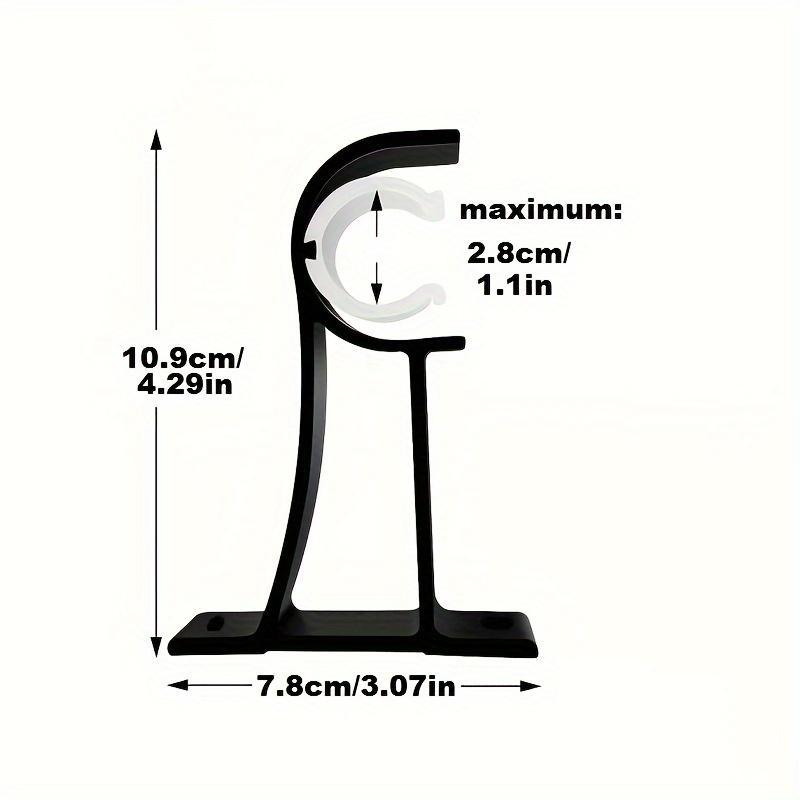 Black Wall-Mounted Curtain Rod Brackets, Durable Sturdy Brackets for Curtain Rods