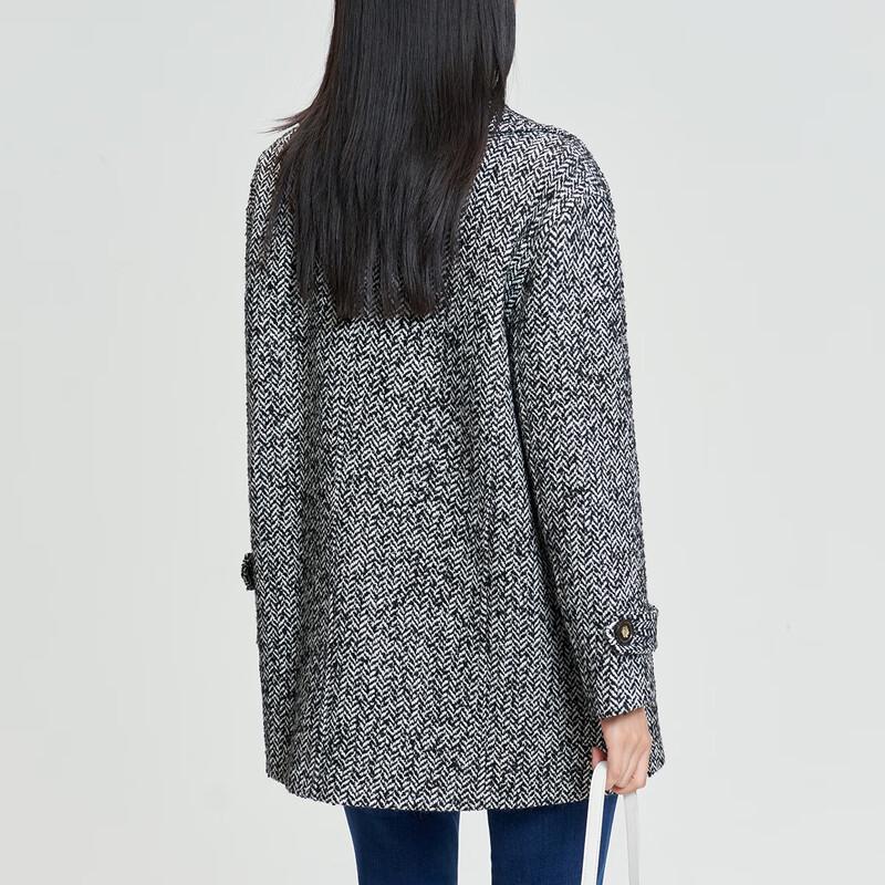 She Tu Women's Mid-Length Double-Breasted Wool Blend Coat