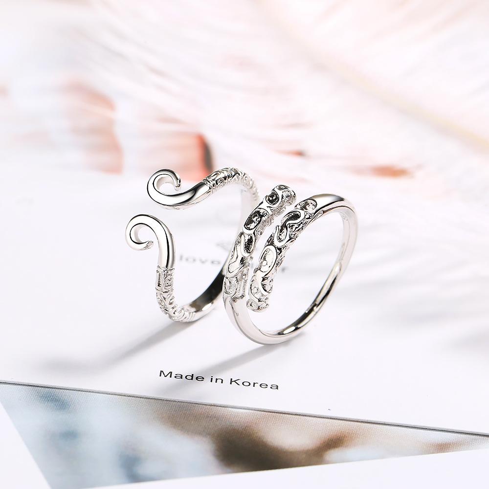New 925 Sterling Silver Ring AAA Zircon Adjustable Simplicity Fashion Exquisite Women Jewelry Accessories Wedding Party Gift