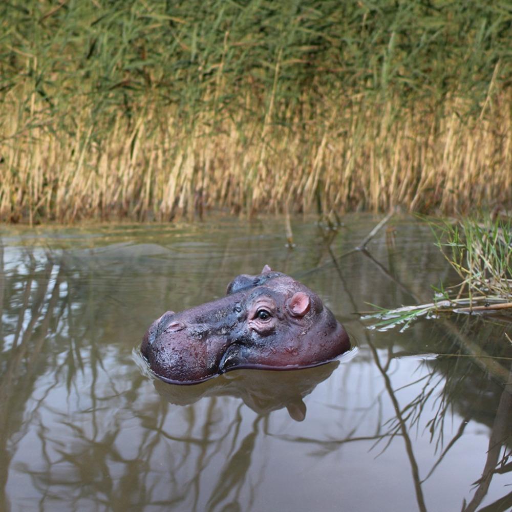 Handmade Floating Hippopotamus Ornaments Resin Craft Animal Figurines Decoration  Garden Lawn Pond