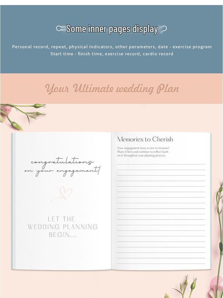 Red Hardcover Wedding Planner and Budget Notebook