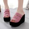 Women's Plus Size Breathable Velcro Wedge Platform Slippers