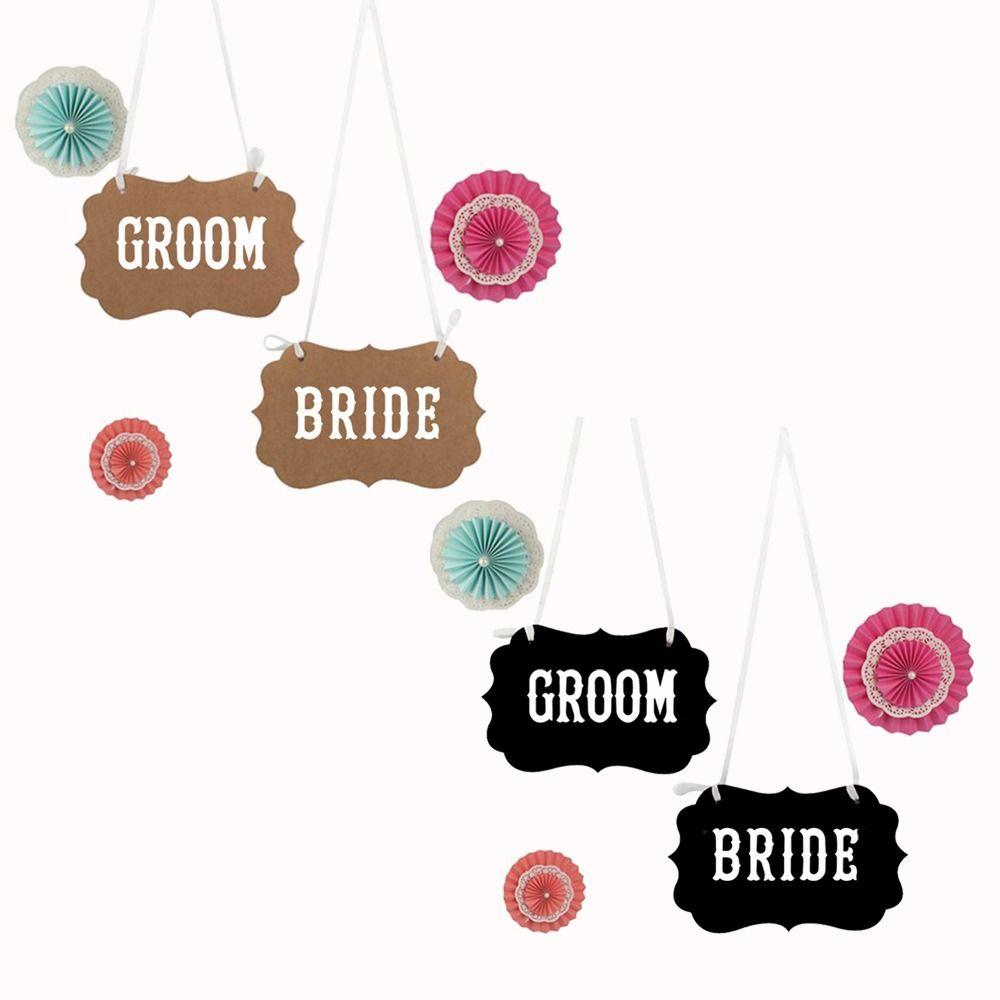 Vintage Mr&Mrs Chair Back Sign Rustic Groom&Bride Chair Pendant  Engagement Party Decorations