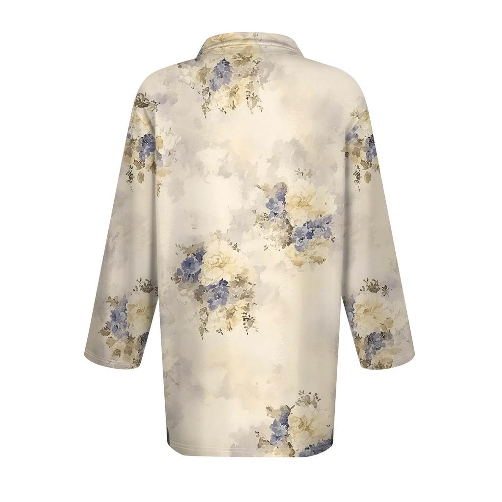 Women's Fashion Casual Lapel Short Sleeve Printed Shirt Women's Button Up Tops