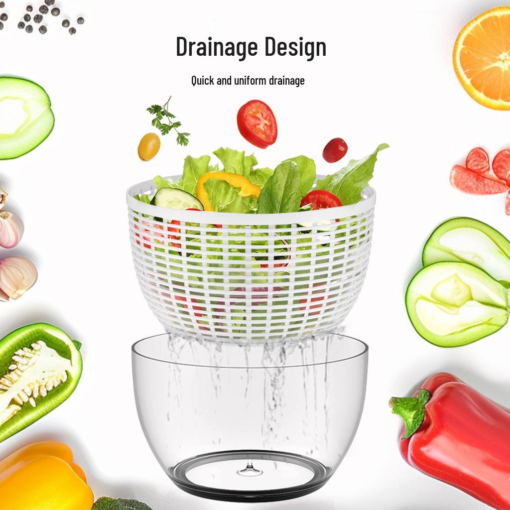 Multi-Purpose Press-Type Salad Spinner and Vegetable Washer