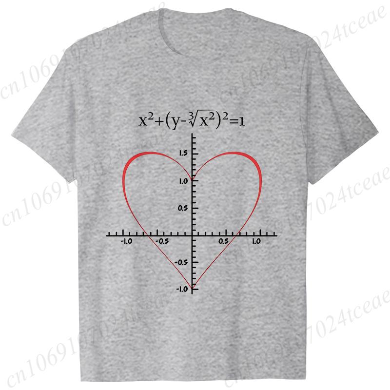 Men's T-Shirt Heart Equation Romantic Math Nerd Geek Love Gift Printed T-Shirt Summer Casual Tee T-Shirt for Men 2025 New Tops