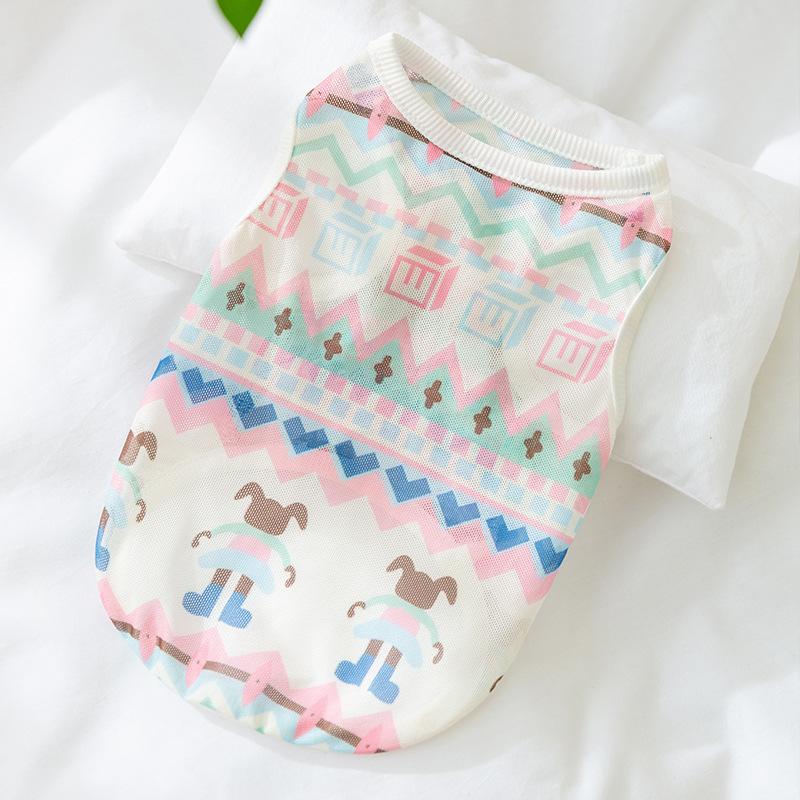 Spring and Summer Thin Mesh Sunscreen Clothing Small and Medium Teddy Bear Dog Clothes Vest Cool Clothes Pet Clothes