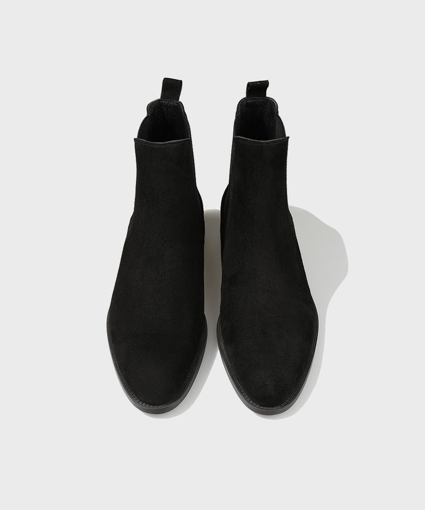Firenze Atelier Slimline Black Sole Suede Chelsea Boots 3332-Qs [Black]