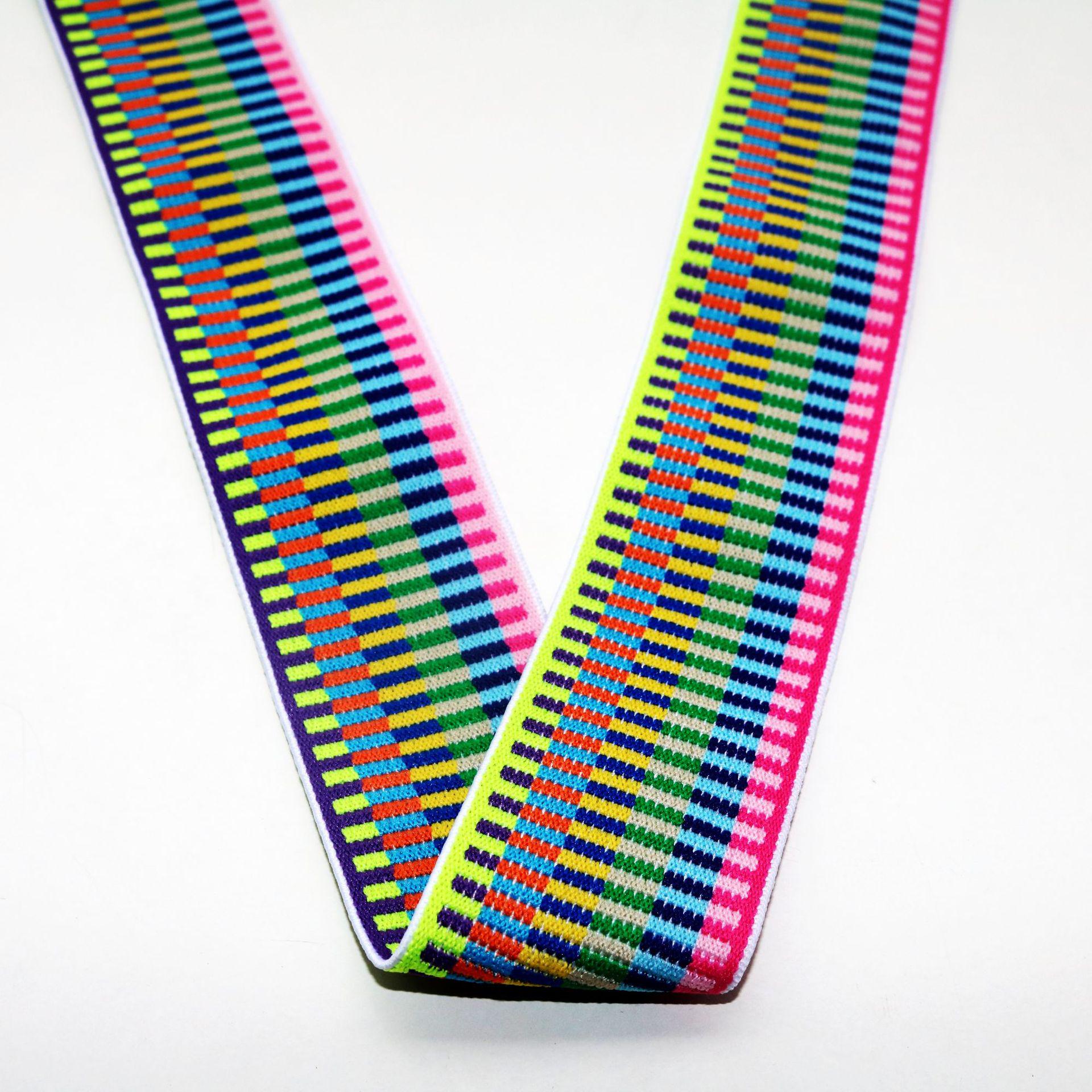 

Красочная этническая геометрическая эластичная жаккардовая лента для пояса юбки или повязки на голову