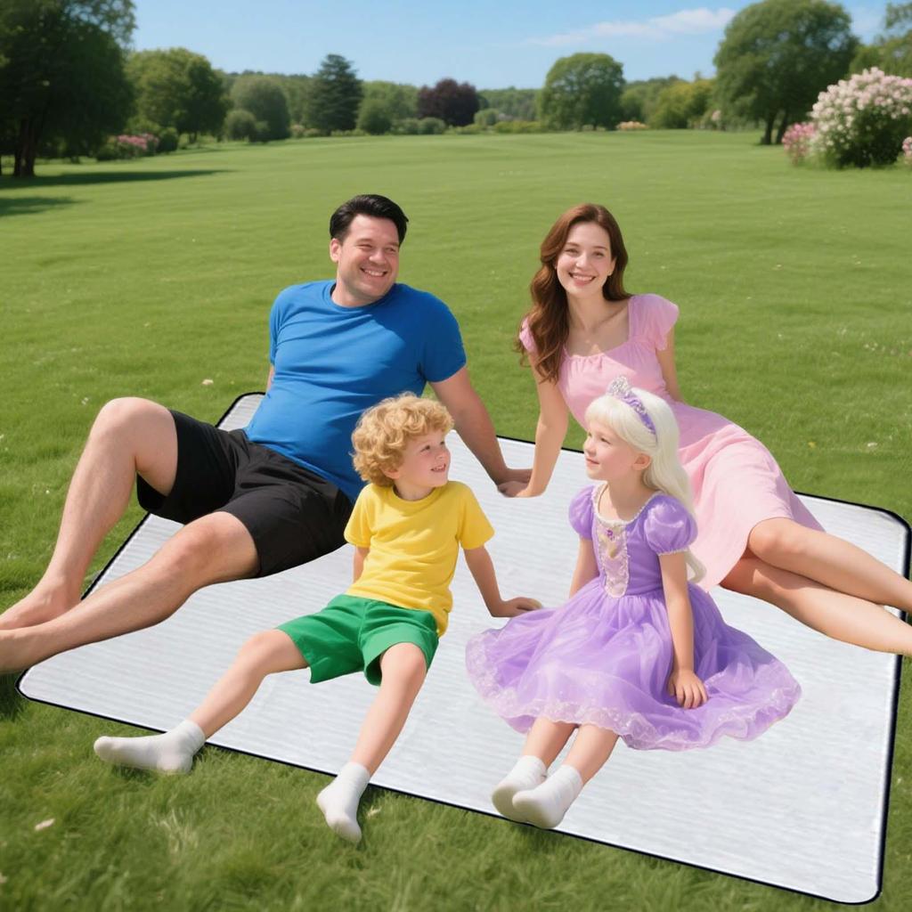 Camping Mat Foam Foil Blanket Aluminum Insulation Mat Sleeping Pad Thermal Outdoor Tent Footprint for Beach Garden Park