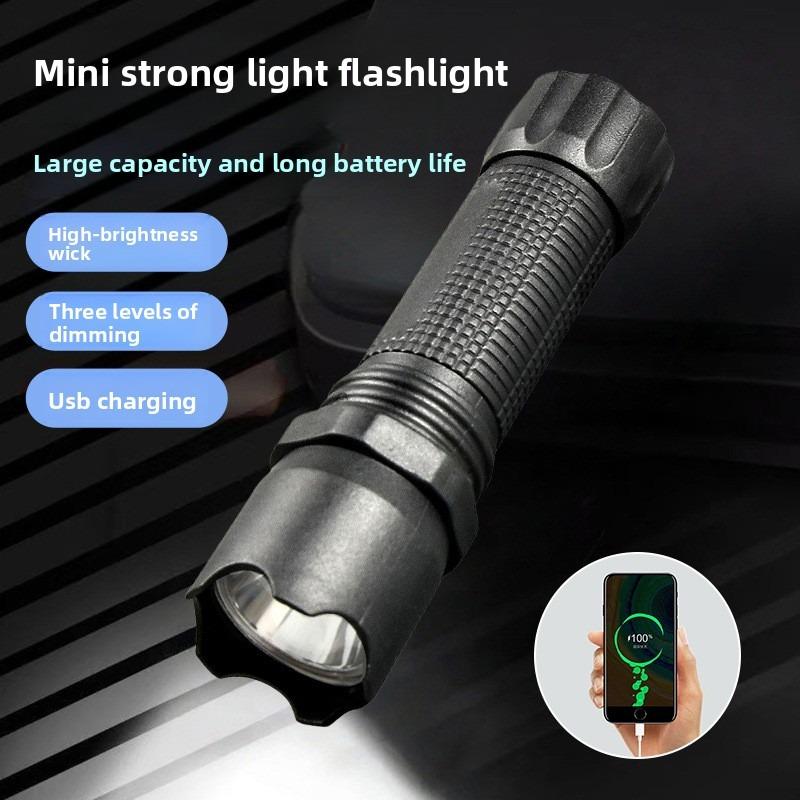 Mini Portable Outdoor Flashlight - Super Bright, USB Rechargeable, Long-Lasting for Home, Camping & Emergency Use