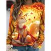 Summer Women's 3D Printed Crew Neck Long Sleeve T-Shirt Fashion Versatile Trend Breathable Casual Vacation