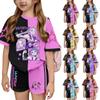 Kid Patriotic Outfit - Short Sleeve & Shorts 2-Piece Set For Girl