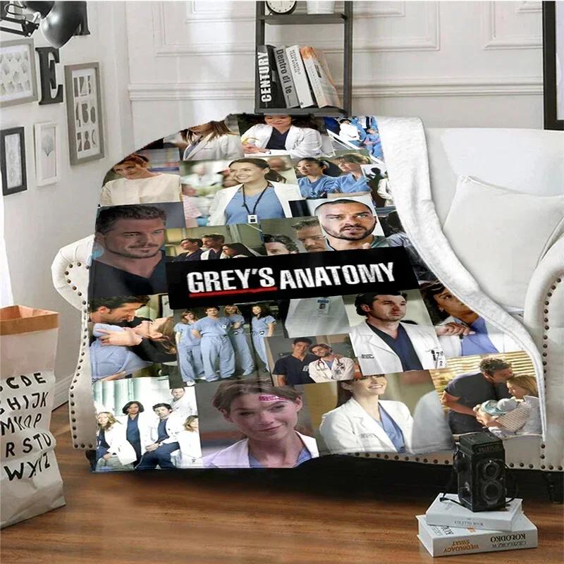 TV Figures G-Grey's Anatomy Throw Blanket Soft Flannel Thin Blankets for Bed Sofa Cover Bedspread Picnic Cooling Gift Home Deco