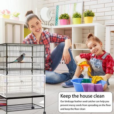 Universal Mesh Vogelkäfig Abdeckung Rock Net Einfach Reinigung Samen Catcher Schutz Vogelkäfig Zubehör Luftige Mesh Papagei Vogelkäfig Abdeckung