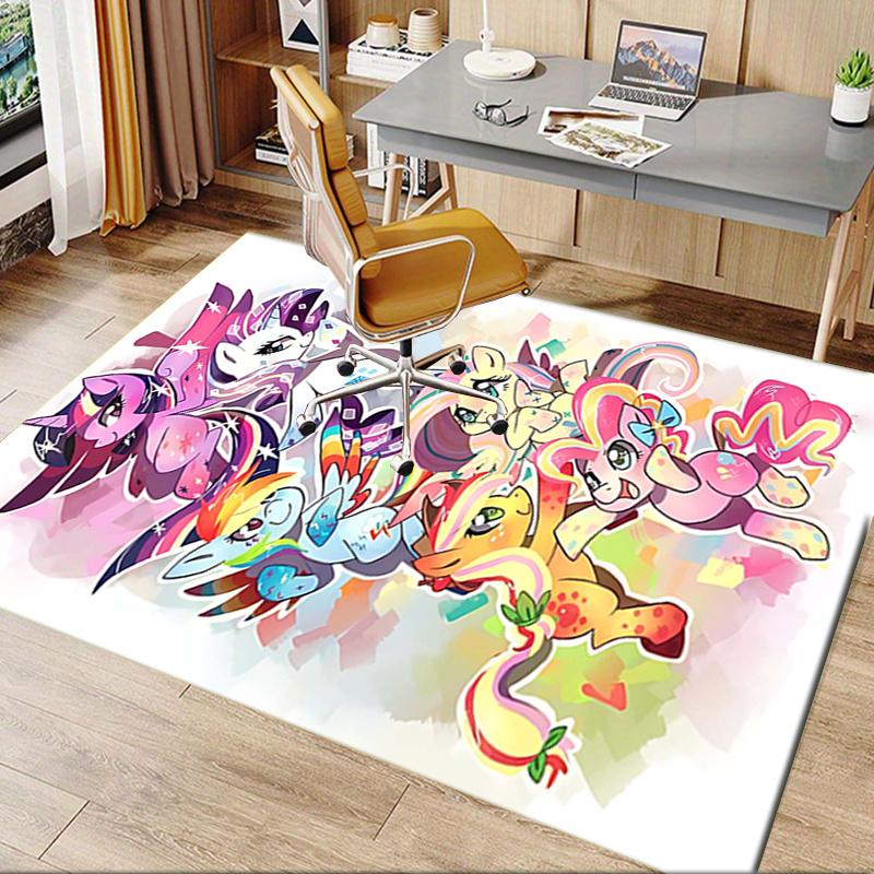 My Little Pony Chair Mat: Cute Cartoon Horse Rug for Home Decor, Office Carpet Gift