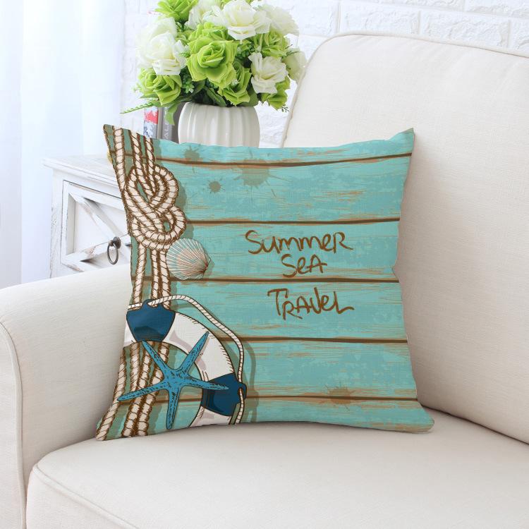 

Home Decor Nautical Themed Pillow Covers with Sea Symbols Pattern Cushion Cover Suitable for Sofa Bedroom Car Pillow Cover 40x40cm