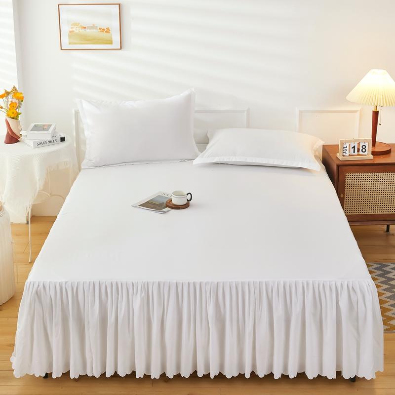 Bettvolants Prinzessinnenstil Tagesdecke Bezug mit Volant US Euro Bettwäsche Glatt Twin Full Queen King Size Bettlaken