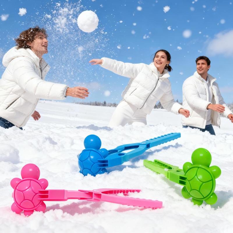 Kar Topu Yapıcı Eğlenceli Kaplumbağa Klipsli Oyuncak Kışlık Kar Topu Şekillendirici Taşınabilir Kalıplar Çocuklar Erkekler Yetişkinler İçin Bahçe Dış Mekan Çim Teras