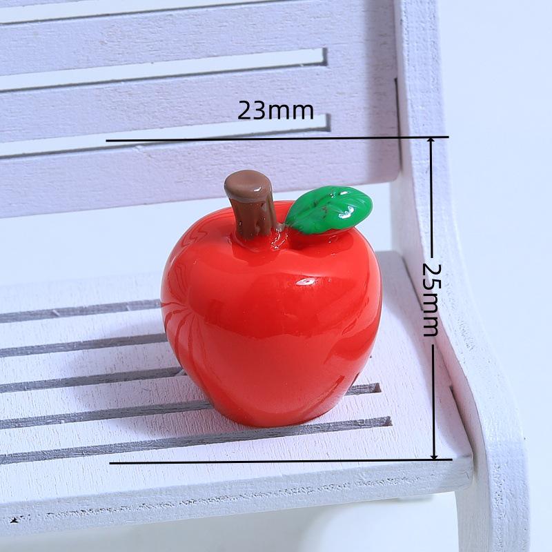 3D Cartoon Apple Resin Charms for DIY Jewelry and Keychains