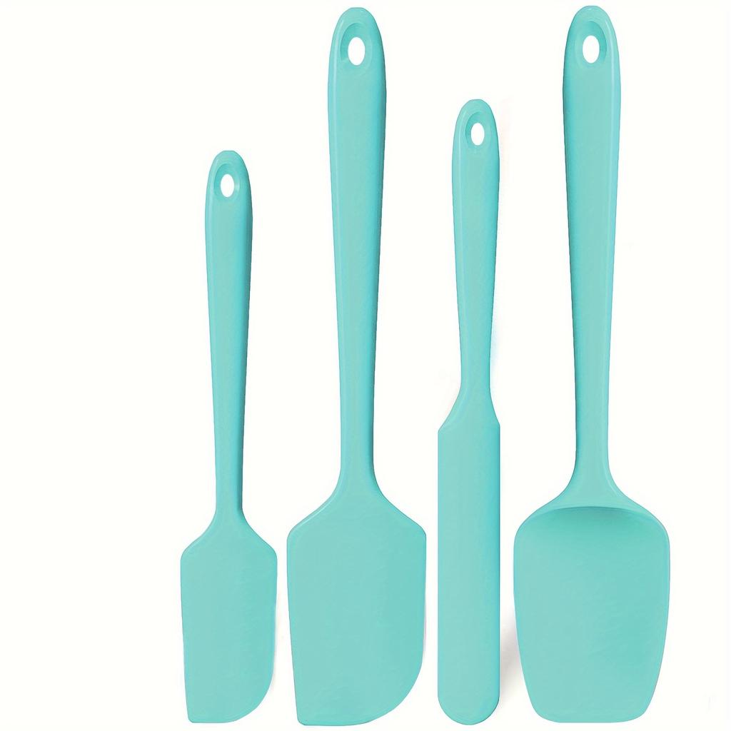 4 4pcs Heat Resistant Silicone Spatula Set: U Taste 600ºF High Temp Seamless BPA Free Food Grade Flexible Rubber Silicon Kitchen Cooking Mixing Baking