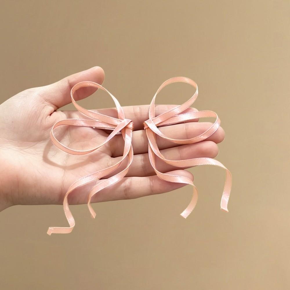 1 Pair Silky Satin Ribbon Bow Barrettes Flowing Side Hair Clip Chinese Bow Hairpins Wedding