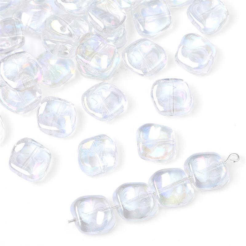 Iridescent Glass Crystal Beads for DIY Hairpin & Necklace Crafting