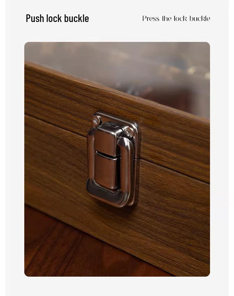 Walnussholzmaserung Transparenter Deckel High-End Acht-Fächer Sonnenbrillen-Aufbewahrungsbox