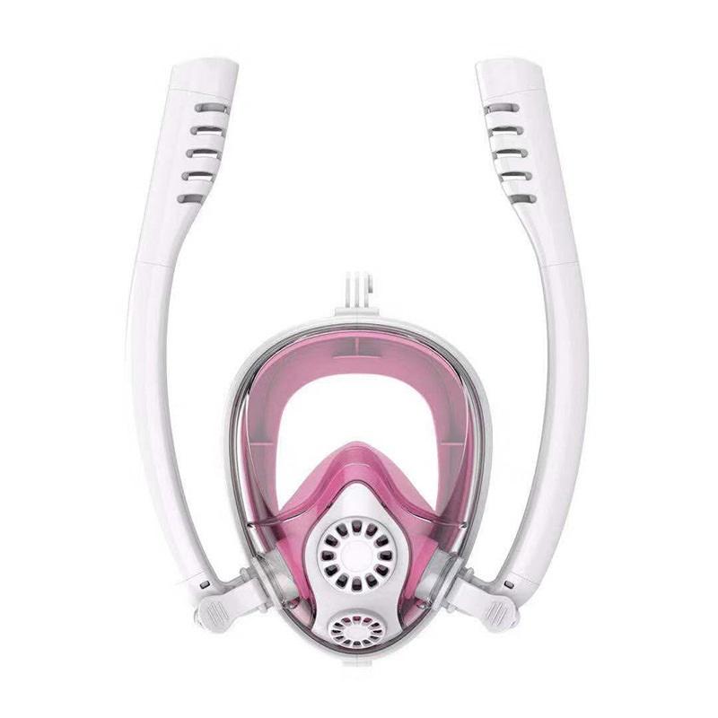 Full Face Snorkeling Mask Double Tube Silicone Full Dry Diving Mask Adult Swimming Mask Diving Goggles