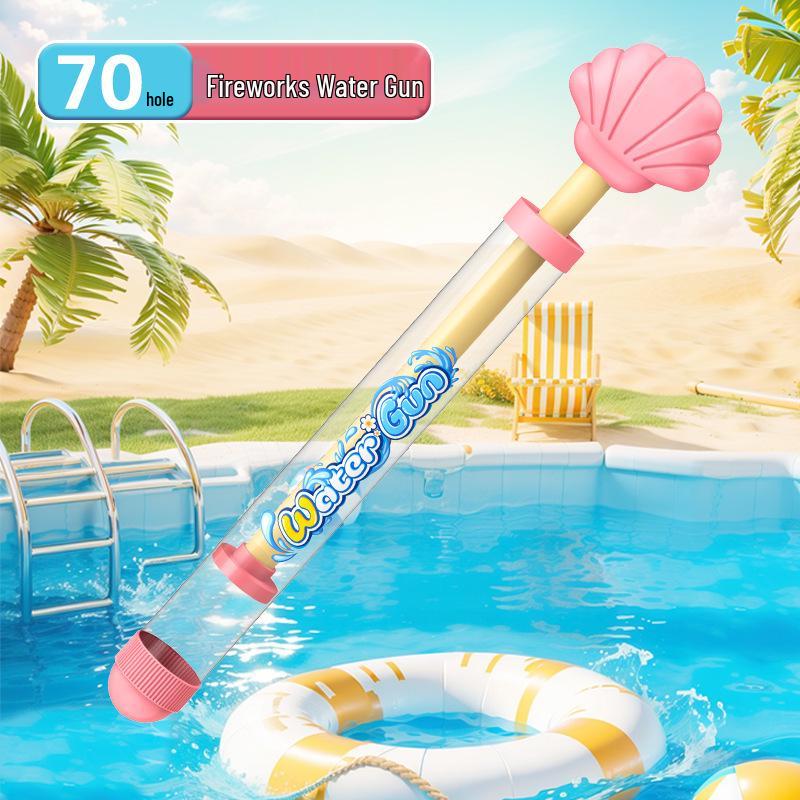 Cartoon Fireworks Water Gun: Pull-out Toy for Kids' Beach & Outdoor Water Play
