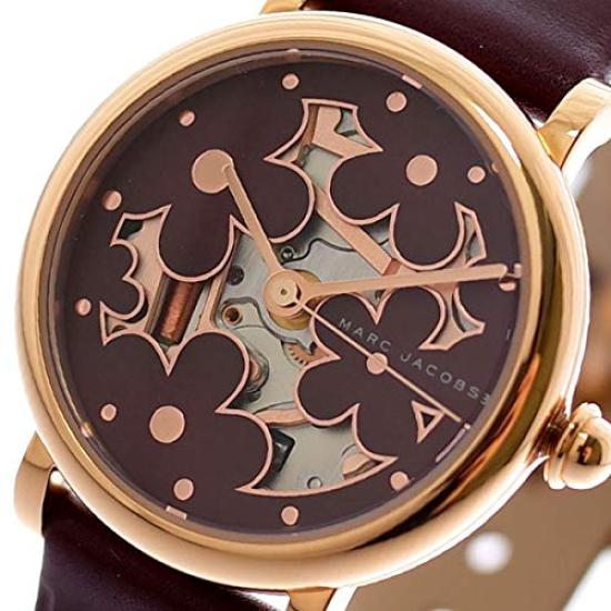 MARC JACOBS Mandy MJ1629 Red Rose Gold and Red Leather Analog Watch leather/Rosegold Women's [Used]