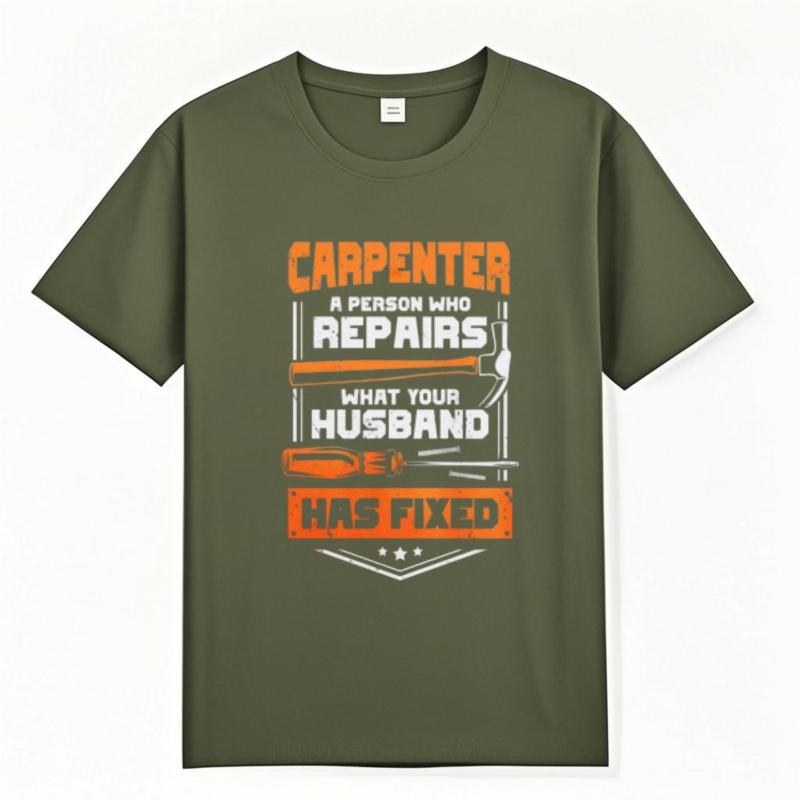 Rock For Man Oneck T Shirt Cotton Teeshirt Carpenter Repairs What Husband Has Fixed Fashionable Teenagers Tops Soft Cotton Tee