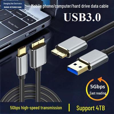 Cabo de Transferência de Dados USB 3.0 Tipo-C para Micro-B para Disco Rígido