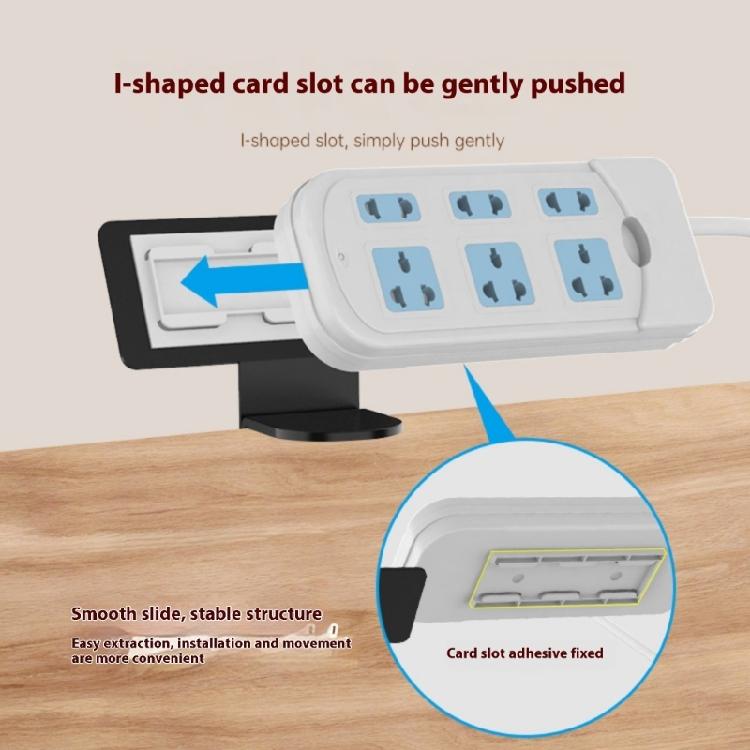 Nastavitelný držák napájecího panelu pod stůl Odnímatelná svorka Designový stojan na napájecí zásuvku Pasuje na okraje stolů o tloušťce 0,39 až 1,96 palce