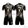 2026 Fashion New AI Ronaldo No.7 3D Cool Quick Drying Football Summer Children's T-shirt Shorts Set Child