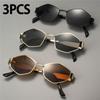 3PCS New Fashion Glasses Metal Frame - Decorative Glasses for Parties Weddings Music Festivals