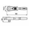 TONE Short Swing Ratchet Handle (Hold Type) RH2FHS Drive Angle 6.35mm (1/4")