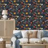 Ladybugs Wallpaper Navy Blue and Graphite for Living Room and Bedroom 50x1000