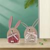 Easter Bunnies Wood Sculptures Rabbit Figurine Rabbit Sculpture for Elegant Homes Decoration and Celebration Displays