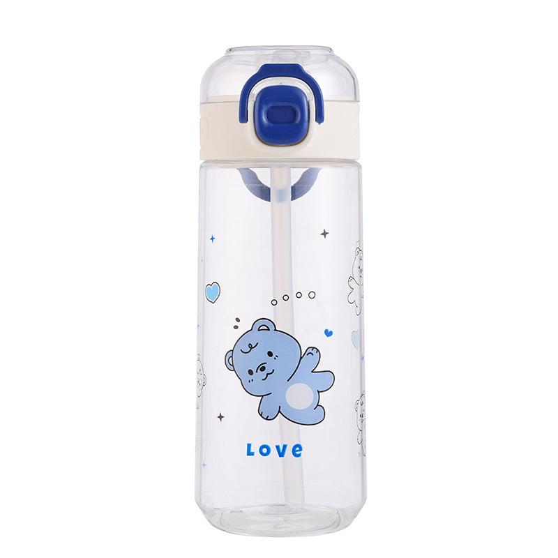 Water bottle summer boys and girls straw cup high value simple fashion portable water cup students go to school easy cup high temperature resistance