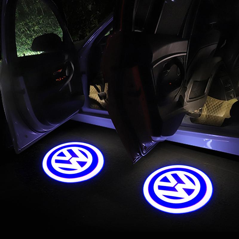 For VW Golf-7 4 5 6 CC T-ROC Sharan Passat B5 6 7 Polos Jetta Car LED Courtesy Light Ghost Shadow Projector Emblem Lamp