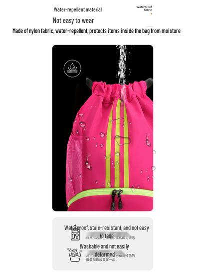 Men's Basketball Drawstring Backpack with Wet/Dry Separation