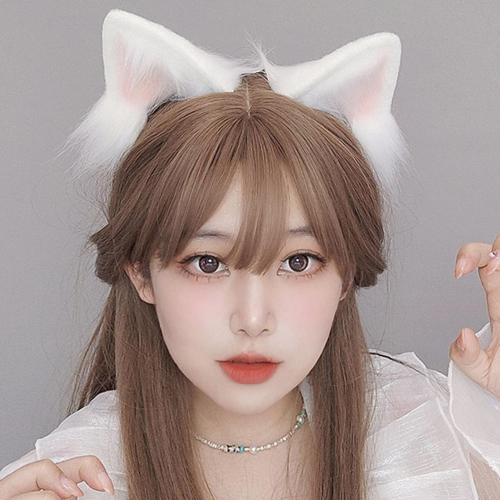 Furry Wolf Ear Headwear Cute Foxes Ears Headband Plush Hair Accessory Soft Hair Clip Animal Cosplays Accessories