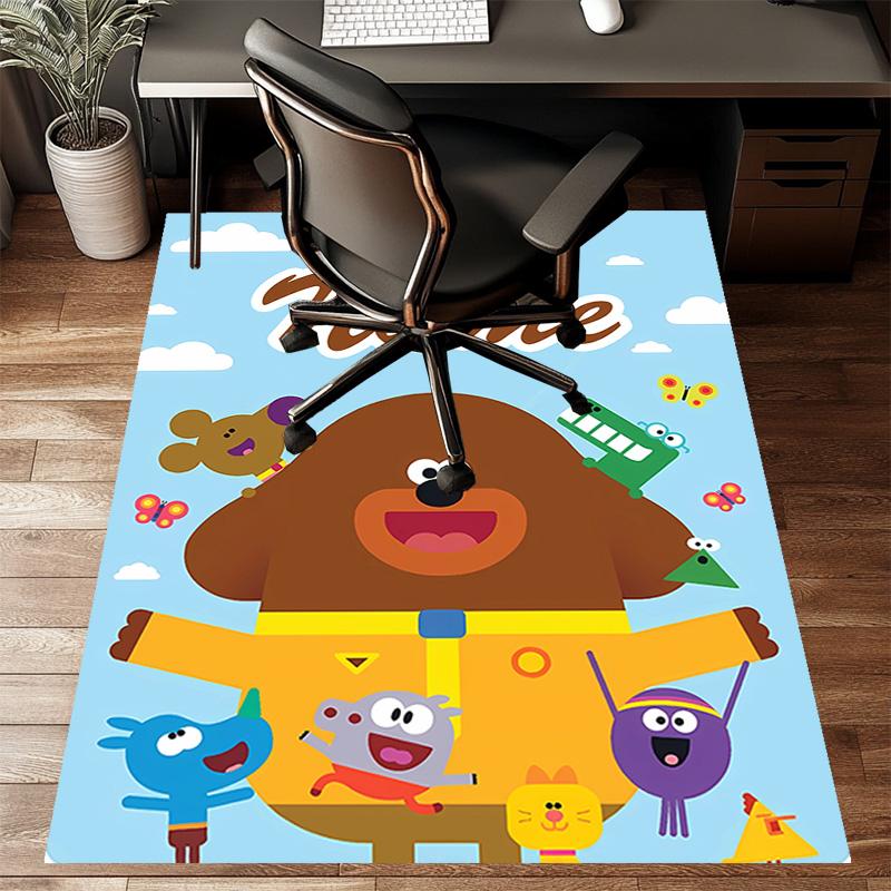 Custom Hey Duggee Mat Personalized Name, Polyester Washable Indoor Entryway Rug, Gift for Christmas, Easter, Thanksgiving Day
