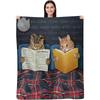 Cute Cat Pattern Flannel Printed Blanket Suitable for All Seasons Suitable for Living Room Office Sofa and Travel