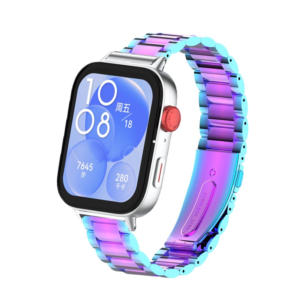 Pulseira de aço inoxidável para Huawei Watch Fit 3 Pulseira de metal de substituição rápida Pulseira para Huawei Fit 3 Smartwatch Correa