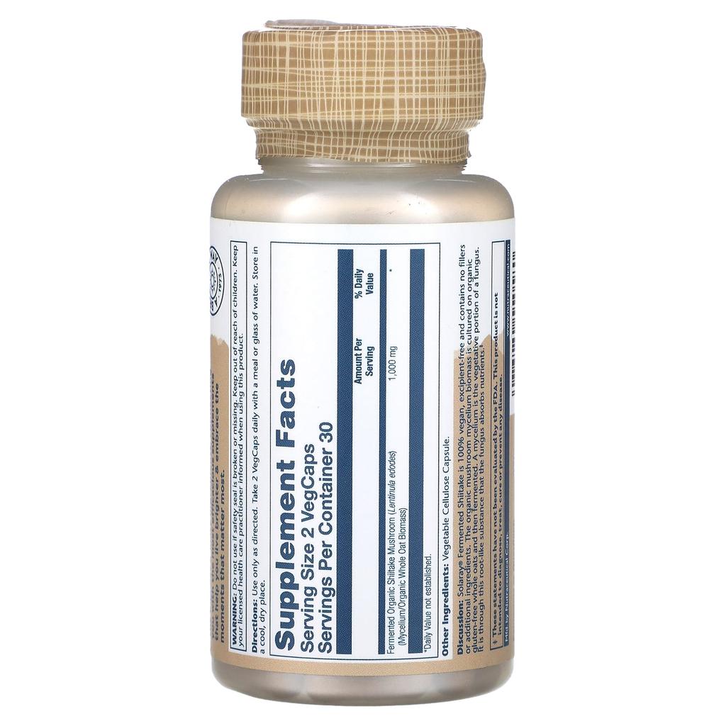 Fermented Shiitake Mushroom, Veggie Capsules 60 (500Mg Per Capsule)