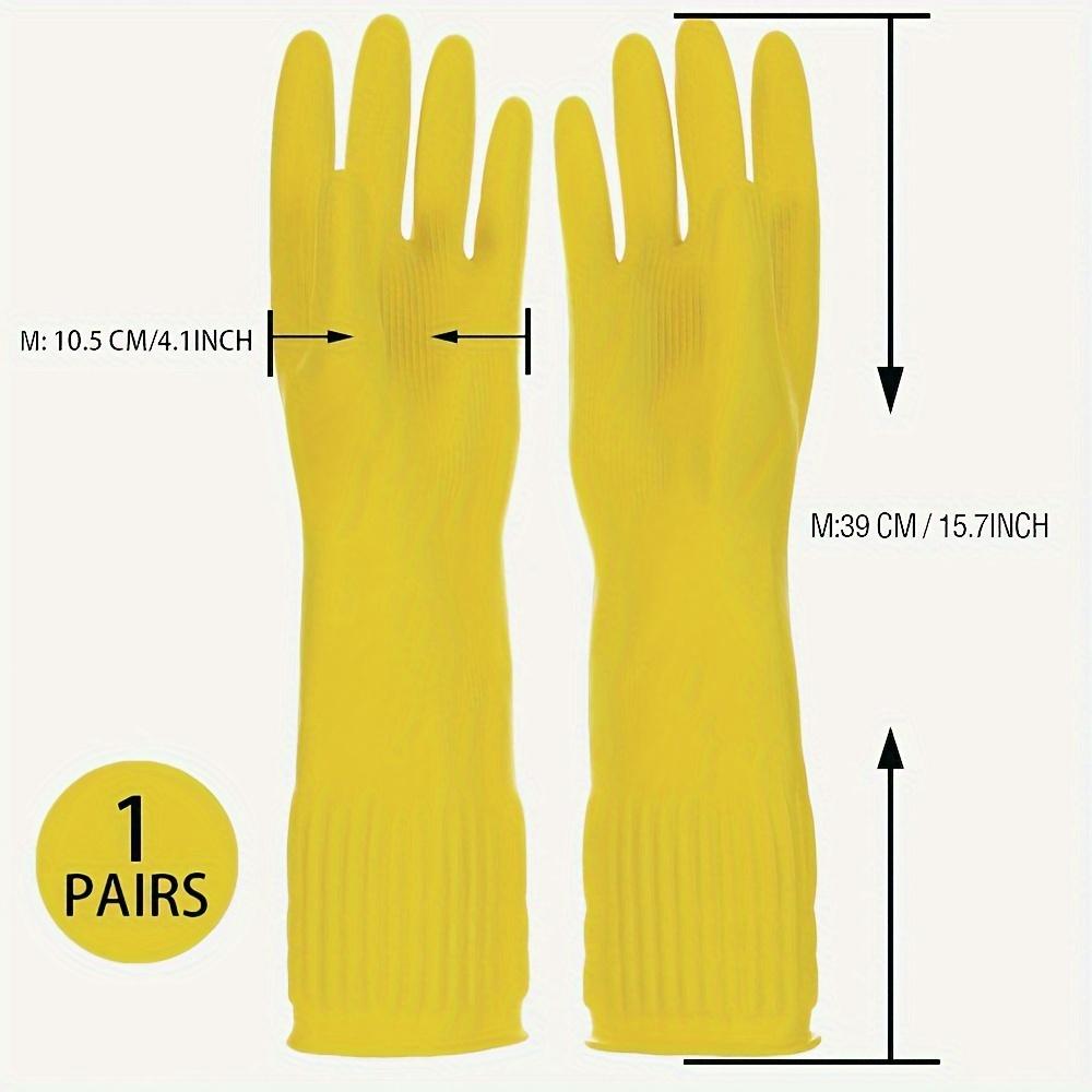 1/2Pairs Heavy Duty Household Gloves, Long Cuff Waterproof Rubber, Textured Grip for Washing Dishes Car & Bathroom Cleaning